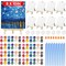 8 Pack Canvas and Easel Set for Party, 8x10in Canvas Painting Set with Wood Easels, Brushes, Paint Trays & Acrylic Paints, Paint Party Supplies Canvas Painting Kits for Adults & Kids